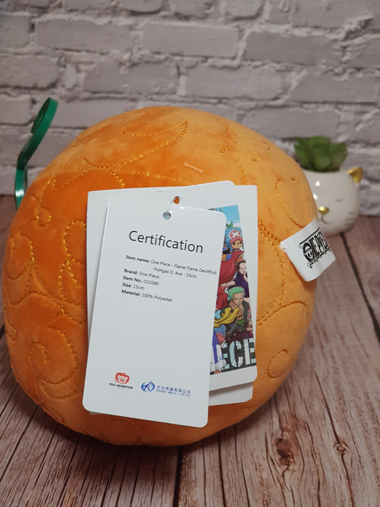 Peluche Fruit du démon de Portgas D. Ace « One Piece » - 15 cm | Design Officiel