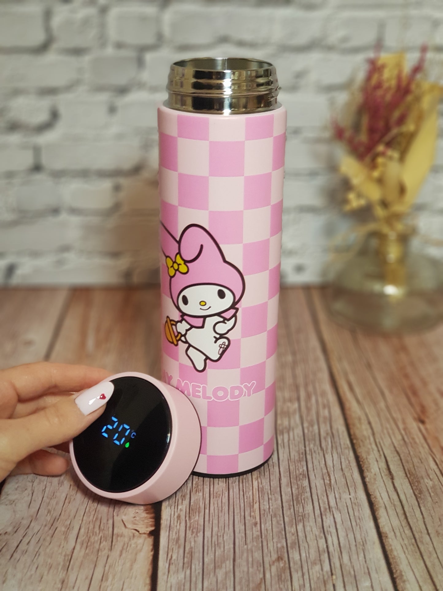 Bouteille Isotherme My Melody « Acier inoxydable » avec affichage température - 500 ml | Design Officiel