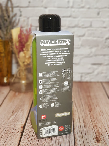 Bouteille Isotherme Minecraft « Acier inoxydable » - 515 ml | Design Officiel