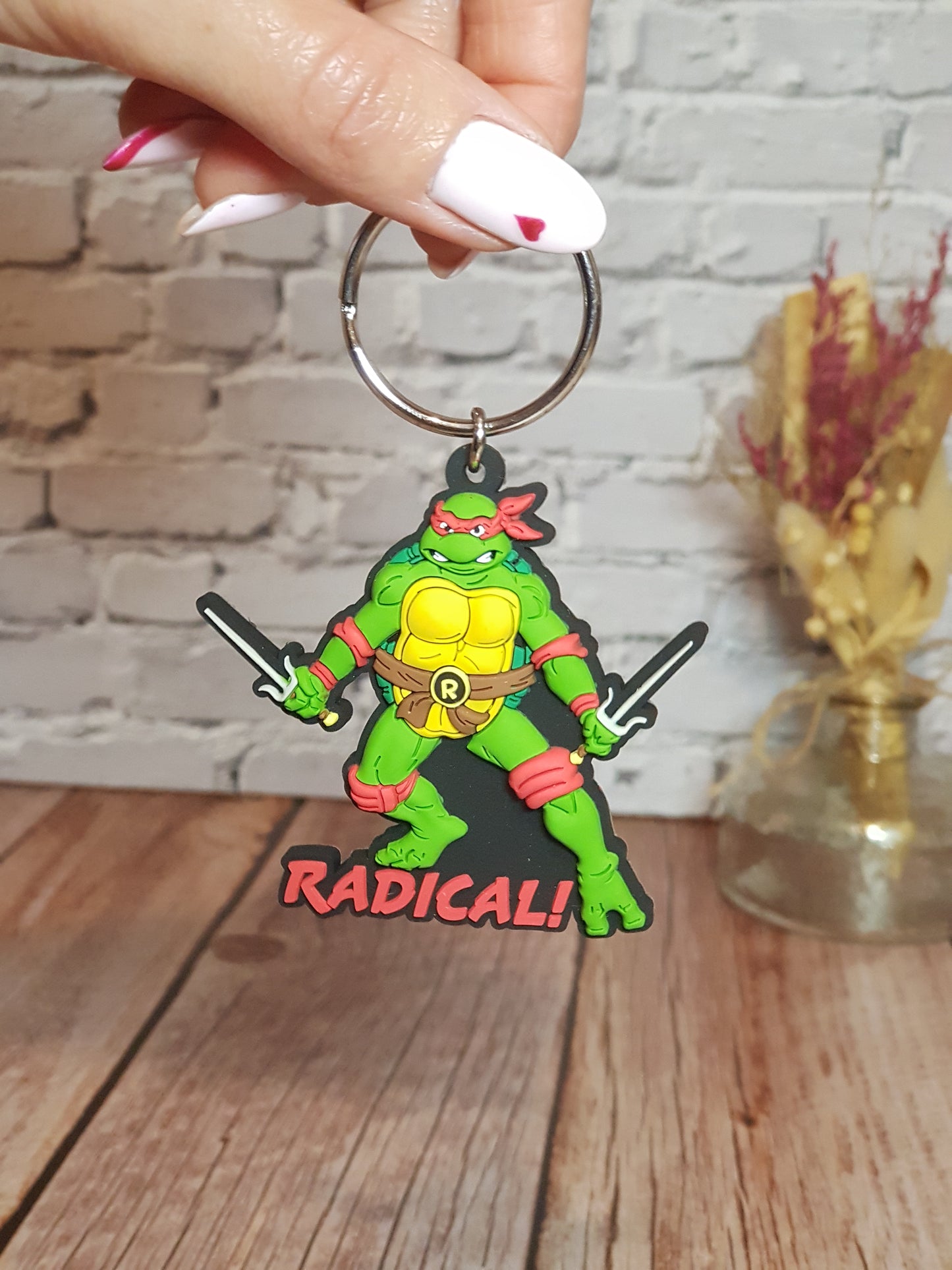 Porte-clés Raphaël « Tortues Ninja » - Environ 6 cm | Design Officiel