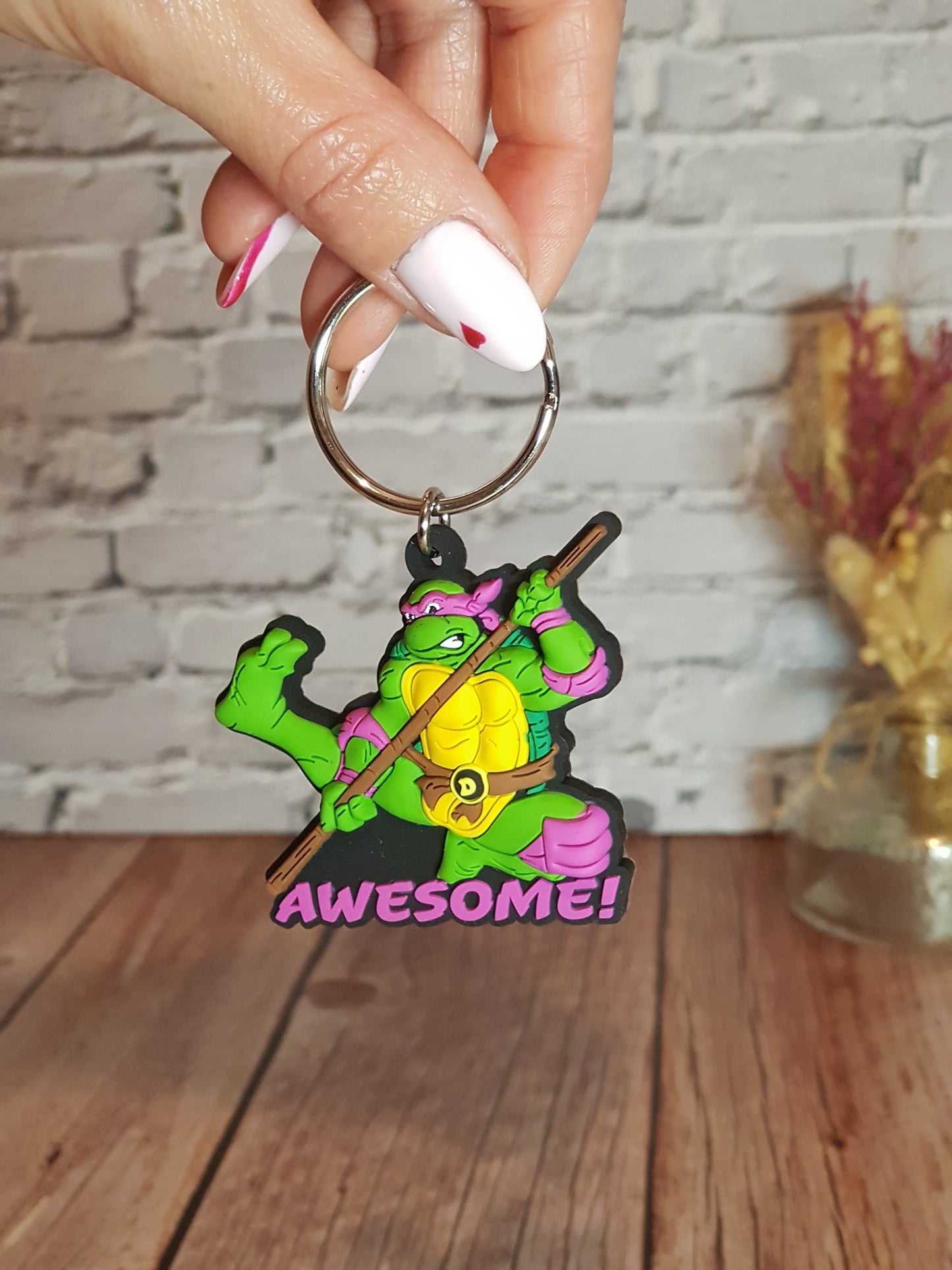Porte-clés Donatello « Tortues Ninja » - Environ 6 cm | Design Officiel