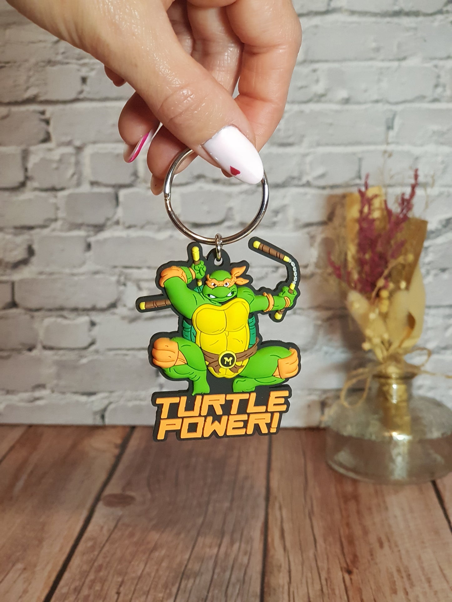 Porte-clés Michelangelo « Tortues Ninja » - Environ 6 cm | Design Officiel