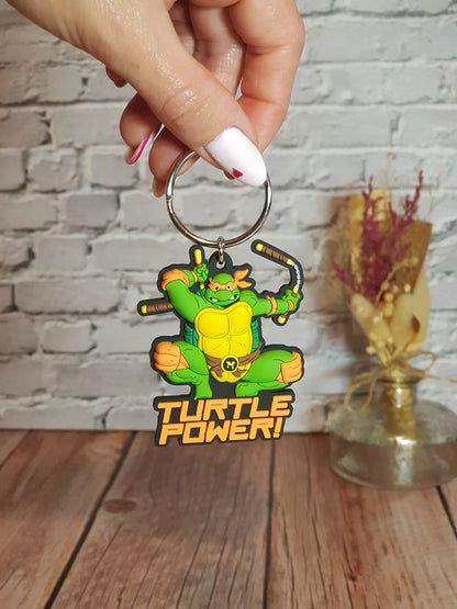Porte-clés Michelangelo « Tortues Ninja » - Environ 6 cm | Design Officiel