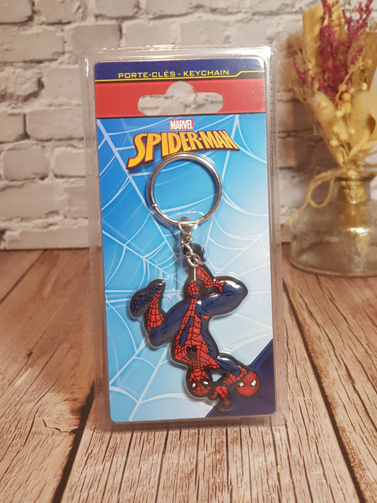 Porte-clés Spider-Man Hanging « Caoutchouc » - Environ 6,5 cm | Design Officiel