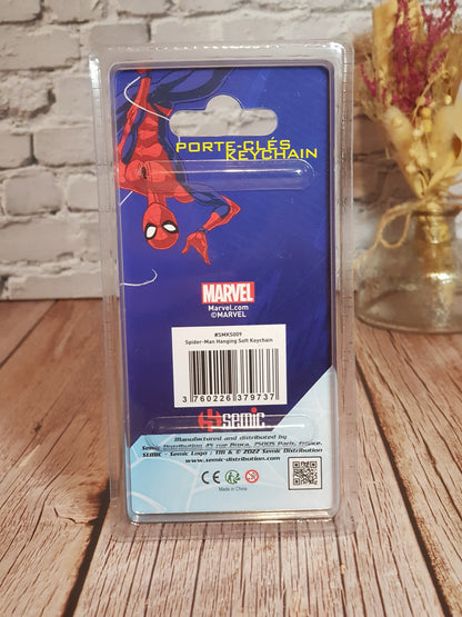 Porte-clés Spider-Man Hanging « Caoutchouc » - Environ 6,5 cm | Design Officiel